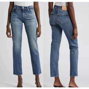 MOUSSY VINTAGE JEANS Size 29 Straight Leg Blue Denim Cropped